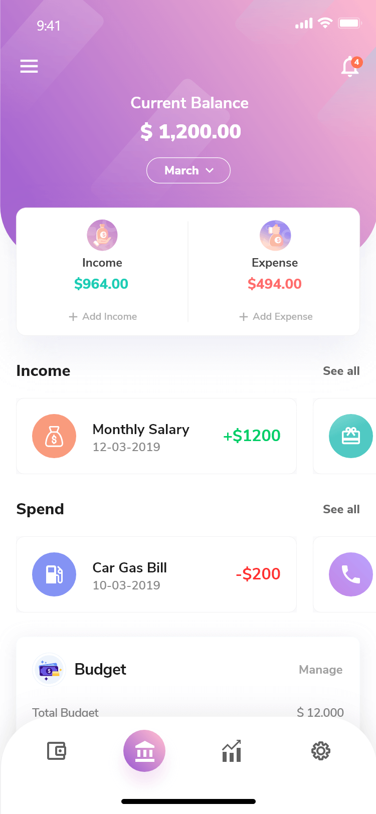 Budget Planner Feature Screen